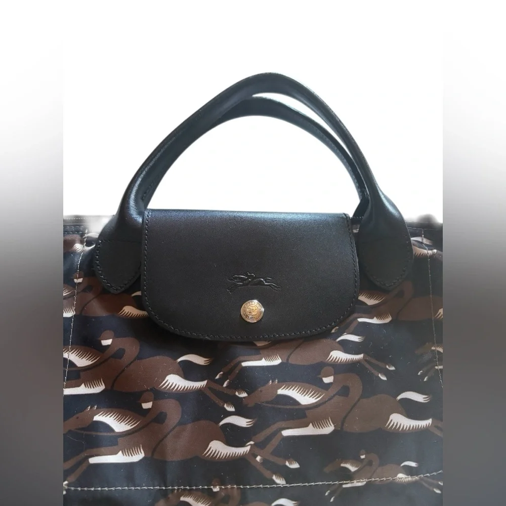 Longchamp Le Pliage Oversized Horse Print Nylon Travel Tote Bag - NWT